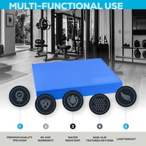 Bosu Balance Pad, Exercise Mat for Improved Balance, Gymnastics and Yoga, Blue