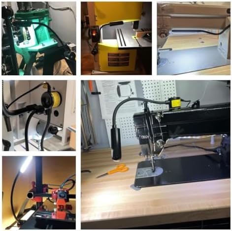 LED Sewing Machine Light,30 LED Magnetic Mount Drill Press Light with Flexible Silone Coating Gooseneck for Sewing Machine, Drill Presses, Desks, Music Stands, Craft, Workbenches, Lathes Lamps (White)