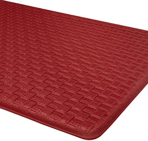 Woven-Embossed Faux-Leather Anti-Fatigue Mat, 20 x 39 in
