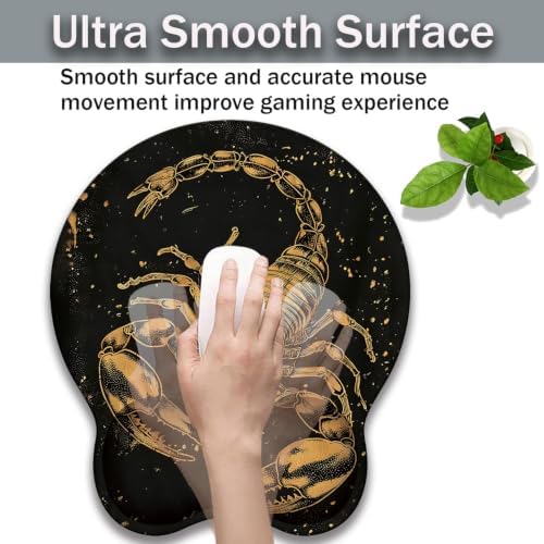 Ergonomic Keyboard Wrist Rest & Mouse Wrist Support Set with Lace Coaster, Gel Memory Foam Anti-Slip Base, Pain Relief for Typing, Scorpio
