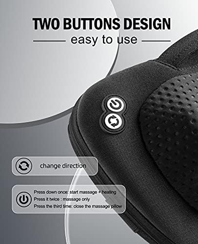 VIKTOR JURGEN Shiatsu Back Massager with Heat for Pain Relief, Black