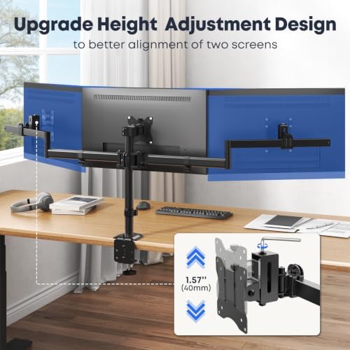 Triple Monitor Mount for 20"-32" Screens, 19.8 lbs per Arm