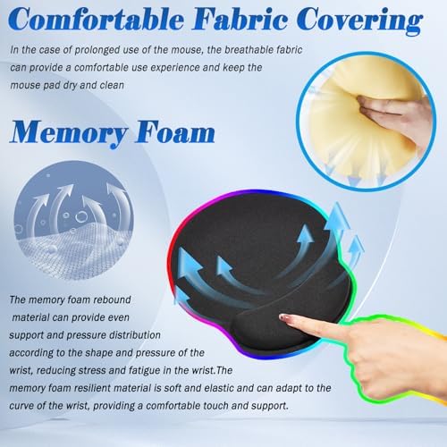 Ergonomic Mouse Pad with Wrist Support 8 Pack Mousepads