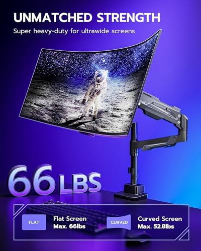 ARES WING Ultrawide Monitor Arm for 24 to 57 Inch Screen, Black