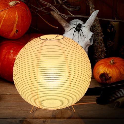 Paper Lantern Lamp: Floor Lamp Shield Japanese Style Standing Lampshade for Bedroom Desk and Nursery Bulb Included Minimalist Design with Base for Home Decor