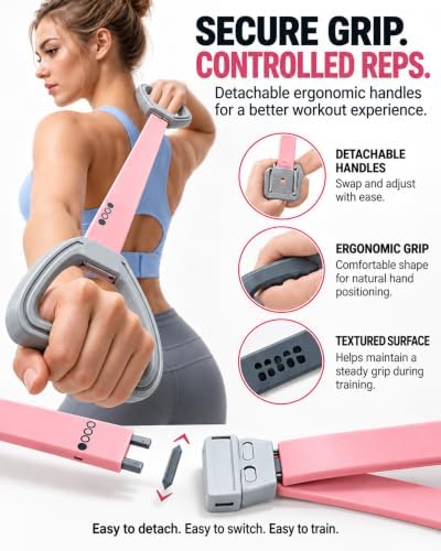 Adjustable Resistance Band with Handles, 10LB-25LB, 4 Resistance Levels