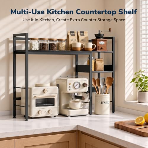 Desk Shelf, 38.6" Desk Hutch for Computer Monitor, Black