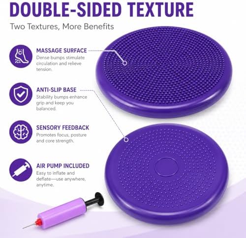Hanstuten Wobble Seat Cushion Balance Disc - Rubber Wiggle Seat for Active Sitting, Office Desk Chair, and Core Strength Training
