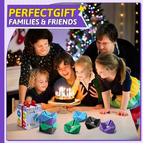 4 PCS Silicone Sensory Flip Cubes, Quiet Fidget Toys for Kids & Adults