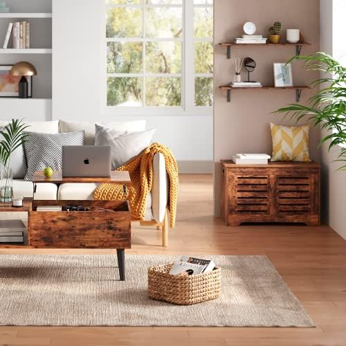 DINZI LVJ Long Wall Shelves, 31.5Inch Wooden Wall Mounted Shelves, Set of 4