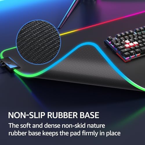 KTRIO RGB Large Gaming Mouse Pad, 31.5 x 15.7 in, RGB Black, XXL