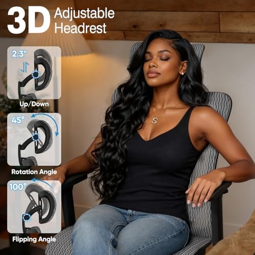 ELABEST Mesh Office Chair,Ergonomic Computer Desk Chair,Sturdy Task Chair- Adjustable Lumbar Support & Armrests,Tilt Function,Comfort Wide Seat,Swivel Home Office Chair (Graphite)