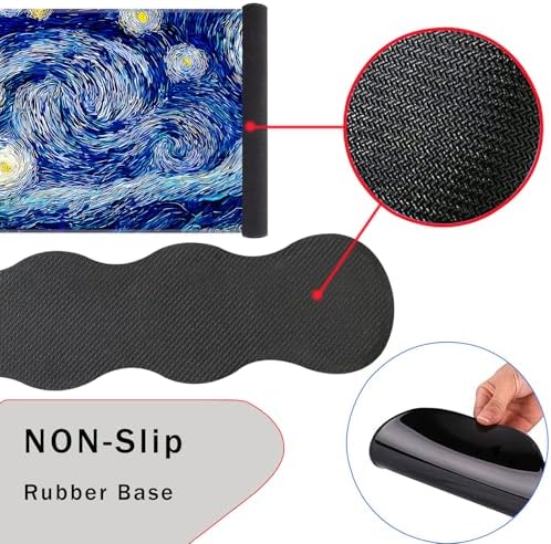 Mouse Pad,Large Pink Desk Mat, 4in1 XXL Mousepad + Keyboard Wrist Rest+Mouse Wrist Rest+Coaster Set with Ergonomic Desk Pad for Home Office Table Computer-Abstract Night Sky