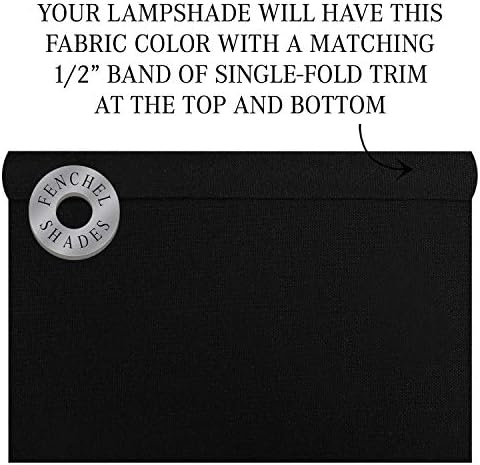 FenchelShades.com Lampshade 6" Top Diameter x 10" Bottom Diameter x 8" Slant Height 6x10x8" with Spider Attachment Diameter 0.4 Inch for Lamps with a Harp (Black)
