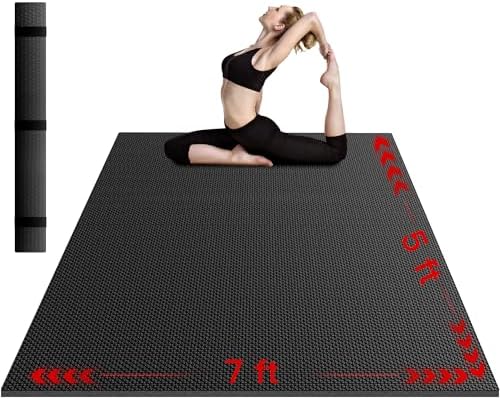 VTORY Extra Thick Large Exercise Mat, 8mm PVC Large Workout Mat 7x5/6x4