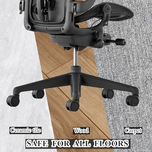 Office Chair Caster Wheels Replacement, 2.36"(60mm) Casters Replacement for Office Chair or Stool Wheel, Universal Size 11x22mm for Carpet and Hardwood Floors (Set of 10)