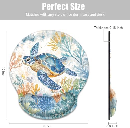 Colored Mouse Pad for Desk with Wrist Rest,Desk Accessories,Turtle