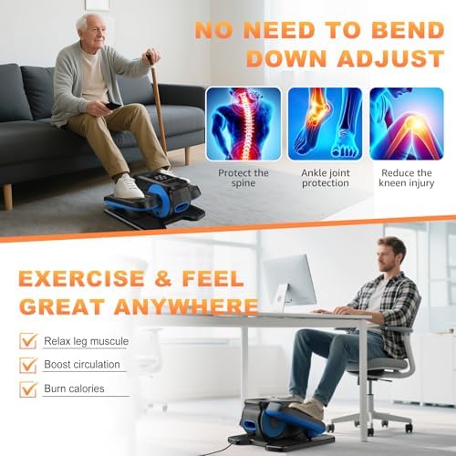 Low Impact Mini Under Desk Elliptical Quiet Electric Leg Exerciser