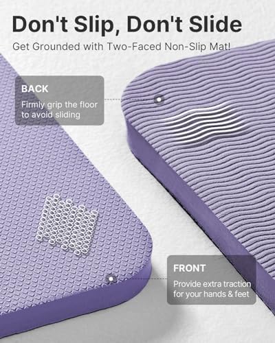 YOTTOY Yoga Mat，Extra Thick Yoga Mat (1/2inch),Professional TPE Exercise Mat,Non-Slip Workout Mat for Yoga, Pilates, Fitness, Barefoot Workouts, Home Gym Studio with Strap