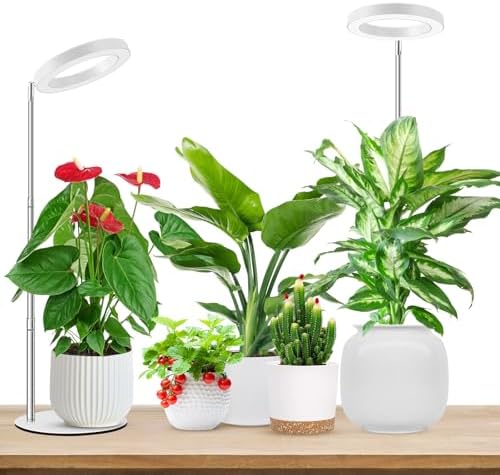 Aokrean 6.3in Grow Lights for Indoor Plants, Full Spectrum with Metal Base