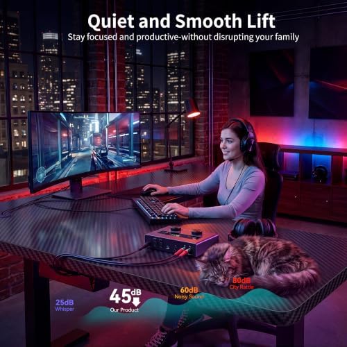 WALKINGDESK Reversible L Shaped Standing Desk Height Adjustable with Cup Holder, Electric Corner Computer Desk, Sit Stand up Home Office Desk, Ergonomic Gaming Desk, Black, 55X45 Inches