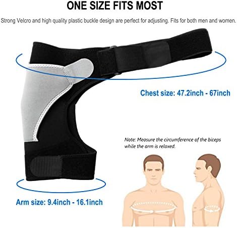 Shoulder Stability Brace Adjustable Shoulder Support with Pressure Pad, Light Breathable Neoprene Rotator Cuff Shoulder Support for Sport, Dislocated AC Joint, Labrum Tear, Shoulder Pain