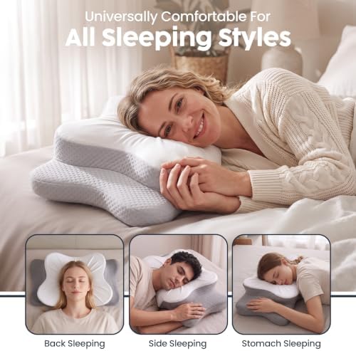 Utopia Bedding Cervical Neck Pillow for Sleeping, Ergonomic Cooling Pillow