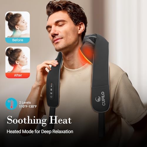CuPiLo Cordless Neck Massager with Heat & Remote Control, 2026 Upgraded
