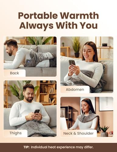 HENNCHEE Heating Pad with 10000mAh Power Bank for Neck Pain Relief
