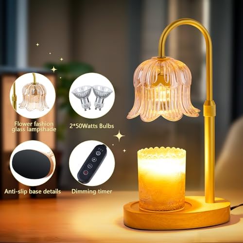 Candle Warmer Lamp Electric Timer - Flower Home Decor Women Birthday Gifts