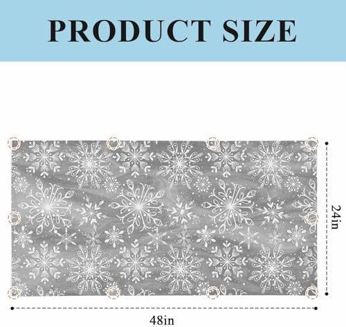 Grey Snowflake Magnetic Fluorescent Light Covers for Ceiling Lights 2 x 4 Feet,Christmas Winter Festival Xmas Modern Office Classroom Kitchen Drop Ceiling Light Covers Lighting Shade Panel 3 Packs