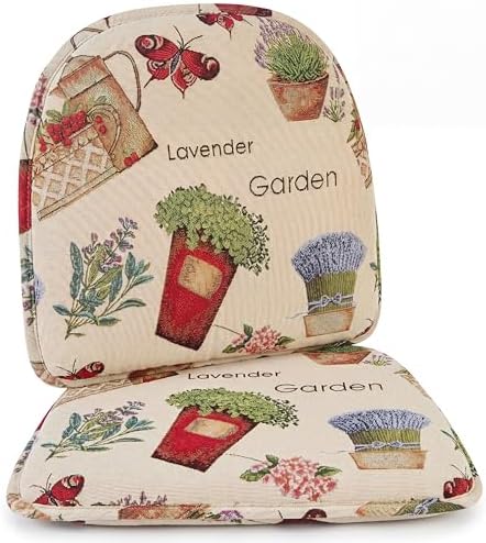 Klear Vu Raindrop The Gripper Non Slip Chair Cushions, Soft & Comfortable Seat Pad, Sitting Pillow for Kitchen, Dining or Office, 2 Count (Pack of 1), Garden Gala