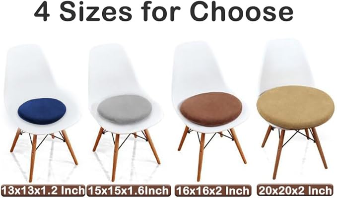 Sigmat Memory Foam Seat Cushion Anti-Slip Soft Round Stool Cushion Chair Pad 15 Inch Camel