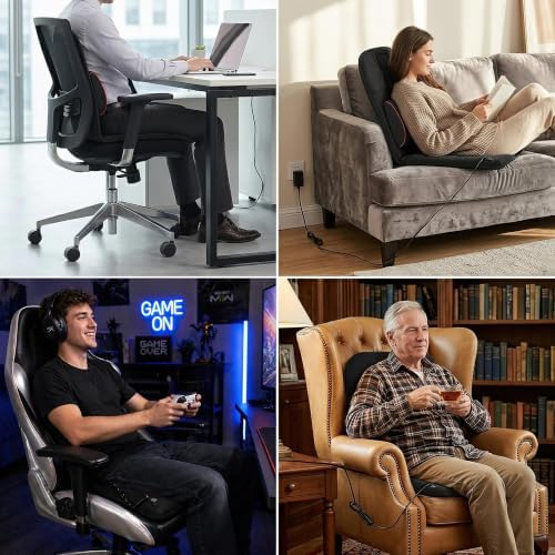 Melissa Heated Office Chair Cushion with Adjustable Lumbar Support