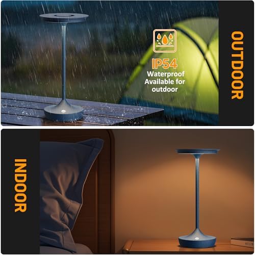 LED Cordless Table Lamp 6000mAh Rechargeable Battery Outdoor Light Blue