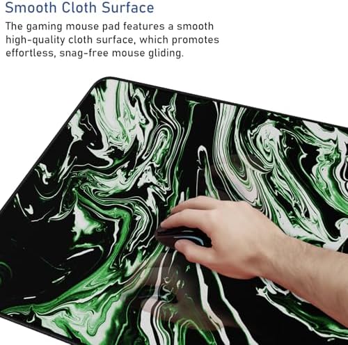 Large Extended Mouse Pad with Stitched Edges, Non-Slip Natural Rubber Base