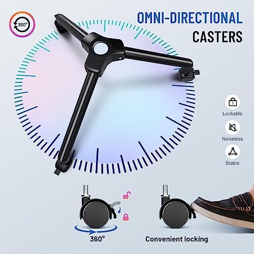 CAHAYA Projector Stand Adjustable Laptop Tripod Stand Portable with Casters