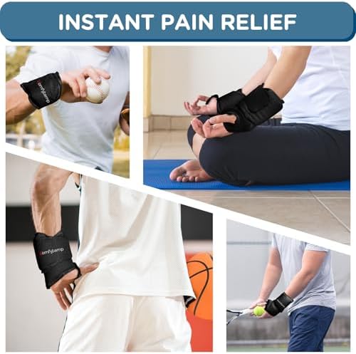 Comfytemp Wrist Ice Pack Wrap for Carpal Tunnel Relief, 2 Packs, Black
