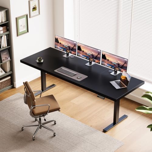 OffiGo 71 Inch Executive Electric Standing Desk Height Adjustable, Black
