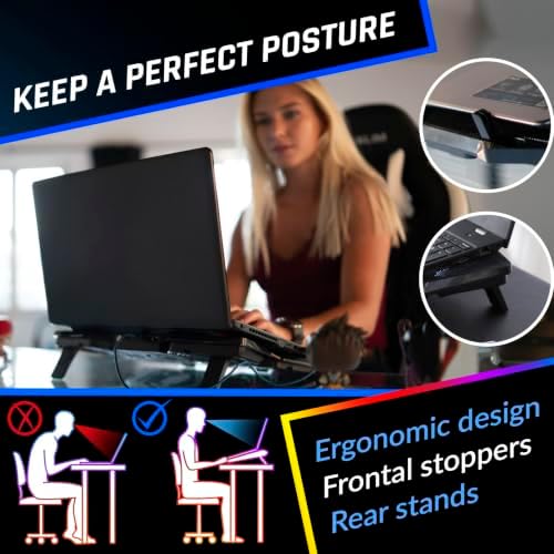 KLIM Wind Laptop Cooling Pad - More Than 500,000 Units Sold - New Version - Powerful Rapid Action Laptop Cooler - Laptop Stand with 4 Cooling Fans - 2 USB Ports - PC Mac PS5 PS4 Xbox One - Diamond