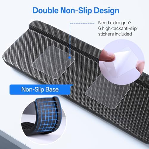 UnivoColors PostureUp L-Shaped Desk Wrist Rest Elbow, Non-Slip, Separate Design, Memory Foam Desk Edge Support, Ergonomic Design for Long-Hour Work (11.8 * 3.9 inch 2-Piece Set of Grey)