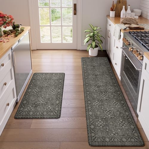 KIMODE Kitchen Mat for Floor Cushioned Anti Fatigue,Farmhouse Kitchen Rugs