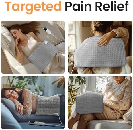 Heating Pad for Back, Neck, Shoulders & Period Cramps, 9 Heat Settings, Auto Shut-Off, Rapid Heating, 12''24'', Velvet-Like Fabric, Moonlit Velvet