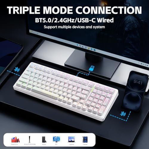 Aula F99 Creamy Keyboard Wireless Mechanical Custom Gaming Keyboards