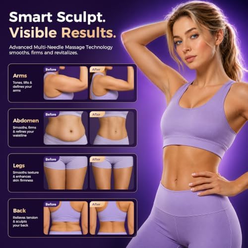 Lymphatic Drainage Massager & Anti Cellulite Massage Tool,Helps Reduce Stretch Marks & Cellulite，for Belly, Arms & Legs,Body Sculpting Machine with Microcurrent, Light, Heat & Vibration