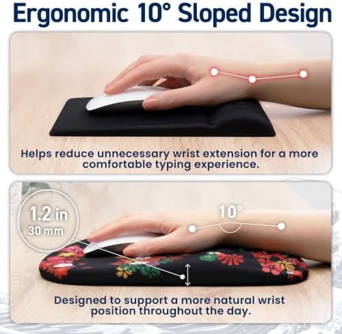 BELLEMOND Japanese Mouse Pad with Wrist Rest | Ergonomic Memory Foam, Large