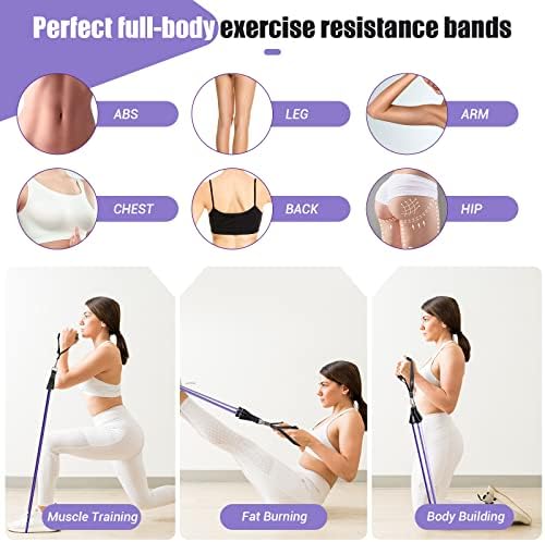 Resistance Bands with Handles for Women, 5 Level Exercise Bands