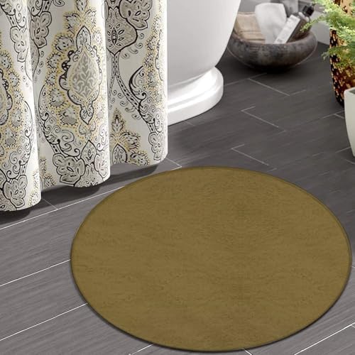 Highly Premium Quality Floor Mat, Office Chair Decor Mat, Room Sofa Yoga Soft Round Carpet Brown, 24inch