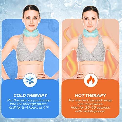 Neck Ice Pack Wrap, Reusable Cold/Hot Gel for Neck Pain, Iceblue