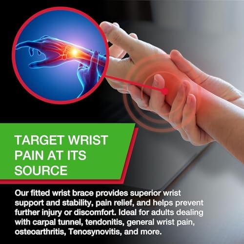 MUELLER Green Fitted Wrist Brace,Left,LG/XL,(Pack of 2)